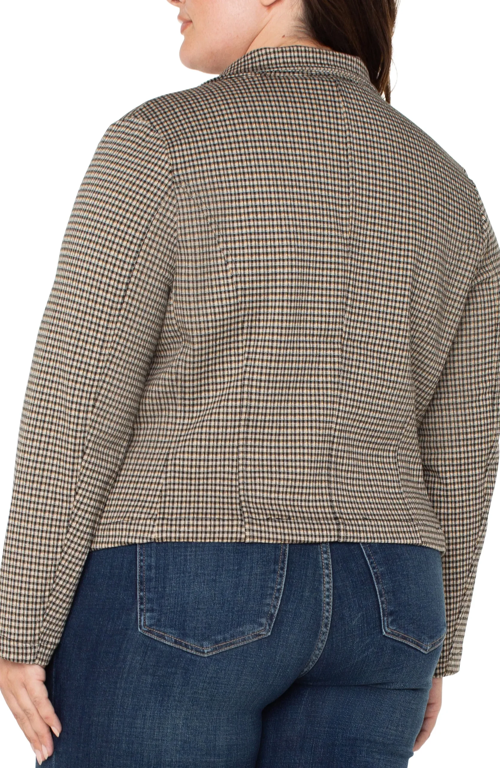 Jackets-Liverpool Los Angeles OPEN FRONT BLAZER Blacktancheck