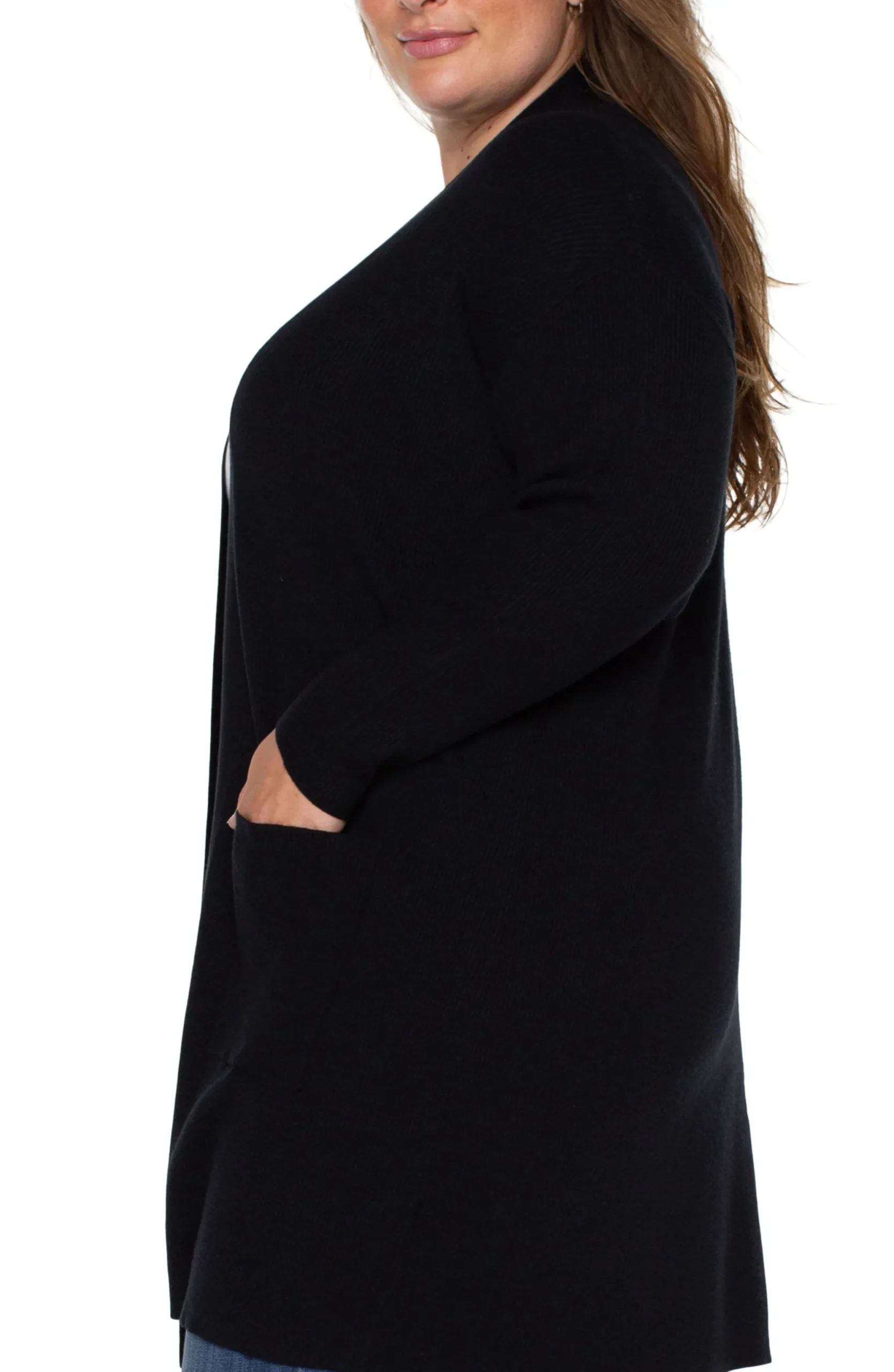 Jackets-Liverpool Los Angeles OPEN FRONT CARDIGAN SWEATER Black