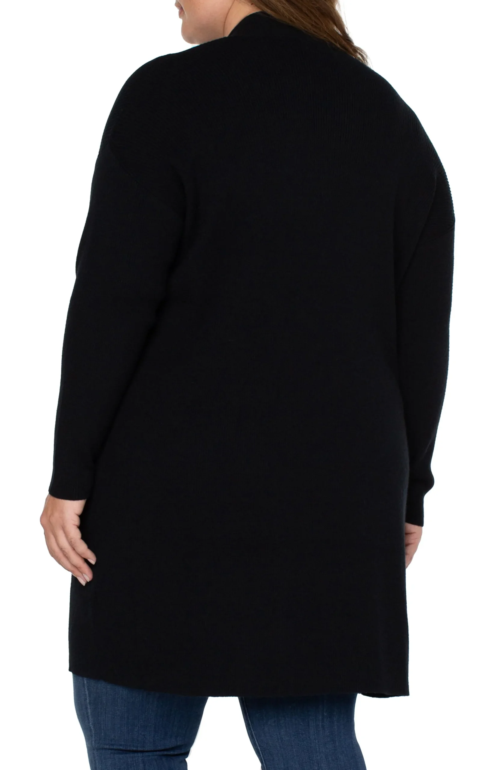 Jackets-Liverpool Los Angeles OPEN FRONT CARDIGAN SWEATER Black