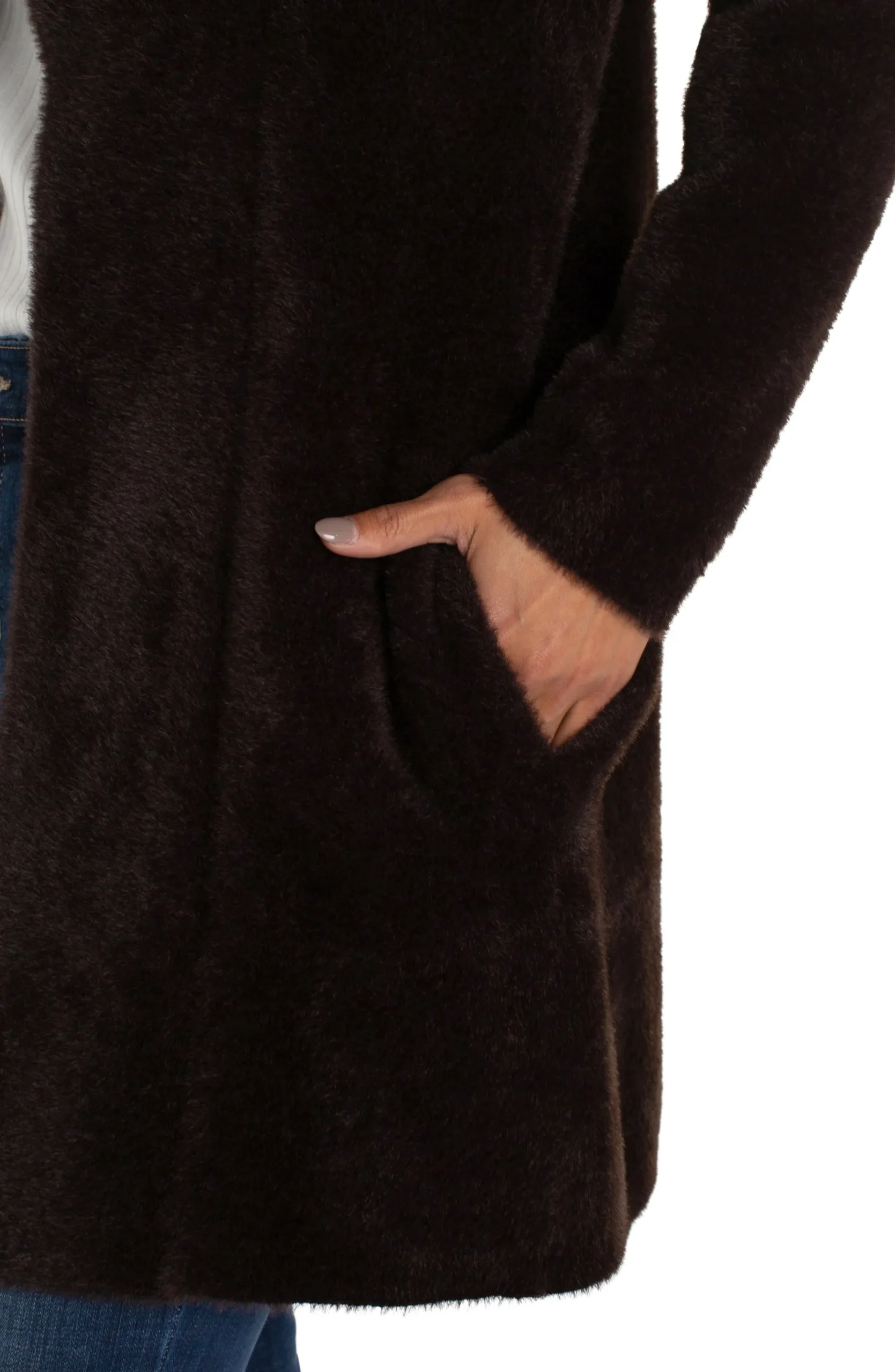 Coatigans-Liverpool Los Angeles OPEN FRONT COATIGAN SWEATER Mink