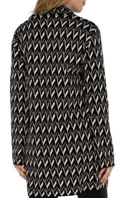 Coatigans-Liverpool Los Angeles OPEN FRONT COATIGAN SWEATER Blackcreamchevron