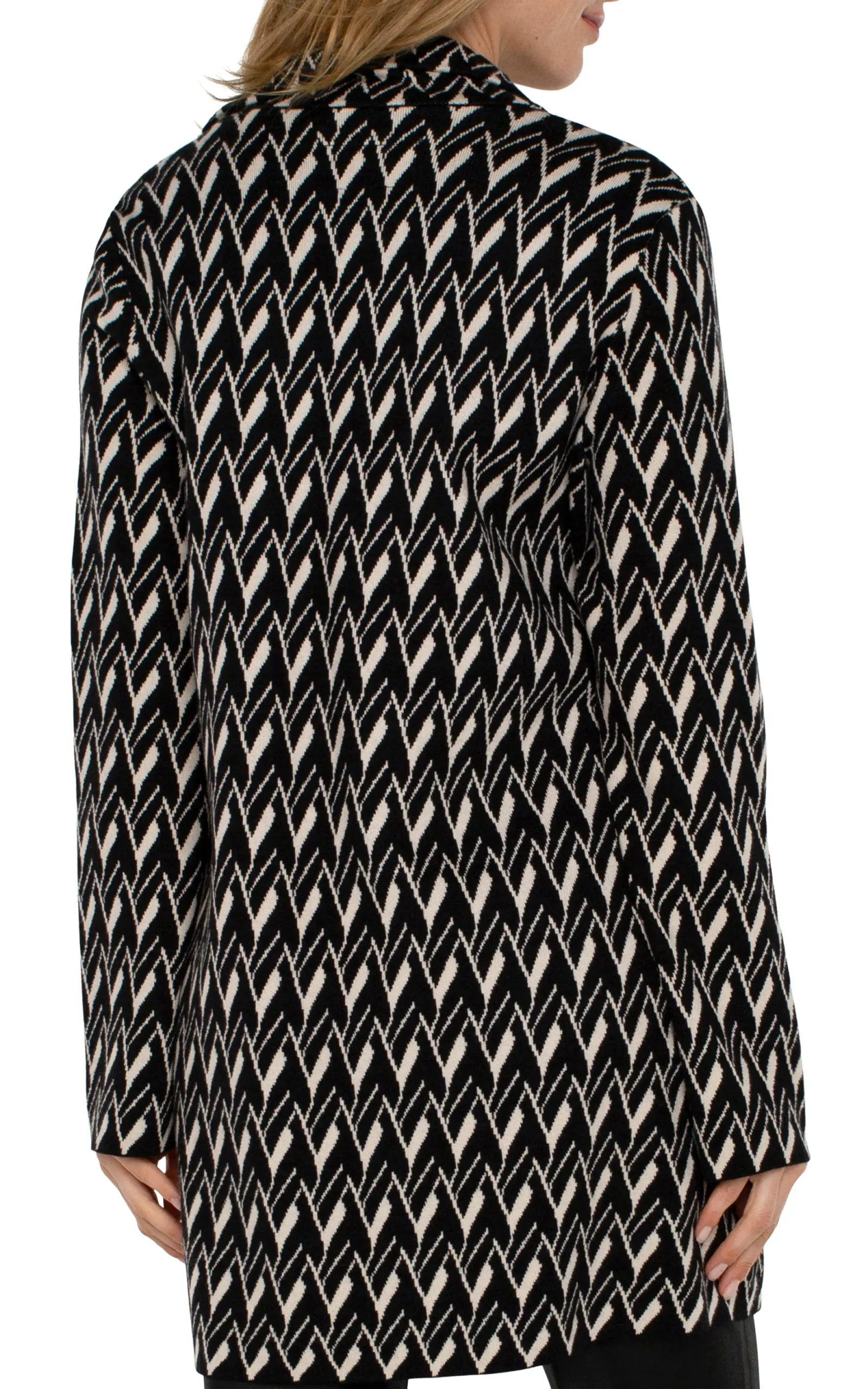 Coatigans-Liverpool Los Angeles OPEN FRONT COATIGAN SWEATER Blackcreamchevron