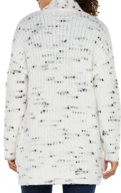 Coatigans-Liverpool Los Angeles OPEN FRONT COATIGAN SWEATER Porcelainwithblackflek