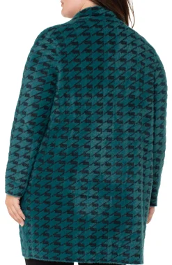 Jackets-Liverpool Los Angeles OPEN FRONT COATIGAN SWEATER Darkforesthoundstooth