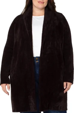Jackets-Liverpool Los Angeles OPEN FRONT COATIGAN SWEATER Mink