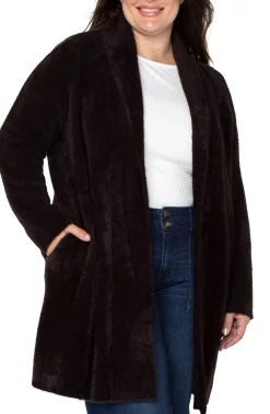 Jackets-Liverpool Los Angeles OPEN FRONT COATIGAN SWEATER Mink