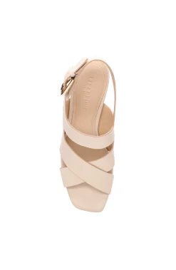Heels-Liverpool Los Angeles PARAMOUNT CROSS STRAP HEEL Ecru