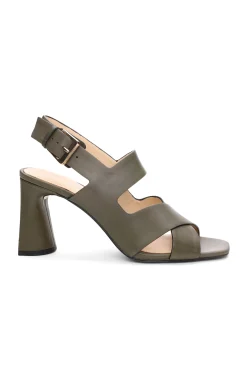 Heels-Liverpool Los Angeles PARAMOUNT CROSS STRAP HEEL Olive