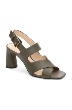 Heels-Liverpool Los Angeles PARAMOUNT CROSS STRAP HEEL Olive
