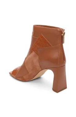 Boots-Liverpool Los Angeles PARK BOOTIE MULTI LEATHER PATCHWORK OPEN TOE Luggage