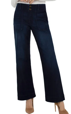 Jeans-Liverpool Los Angeles PATCH POCKET WIDE LEG TROUSER Summitlake