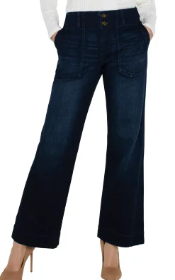 Jeans-Liverpool Los Angeles PATCH POCKET WIDE LEG TROUSER Summitlake