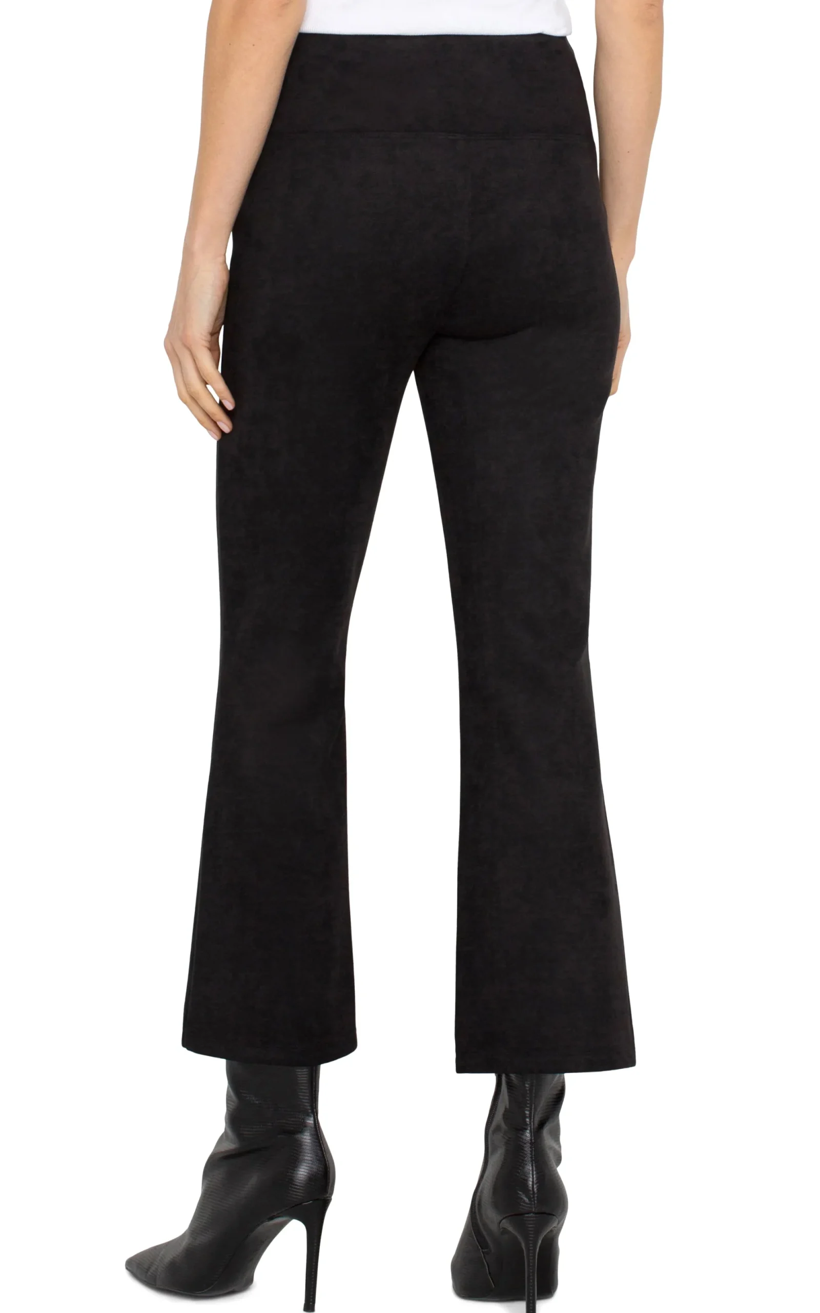 Pants|Knit Pull-On-Liverpool Los Angeles PEARL CROP FLARE Black