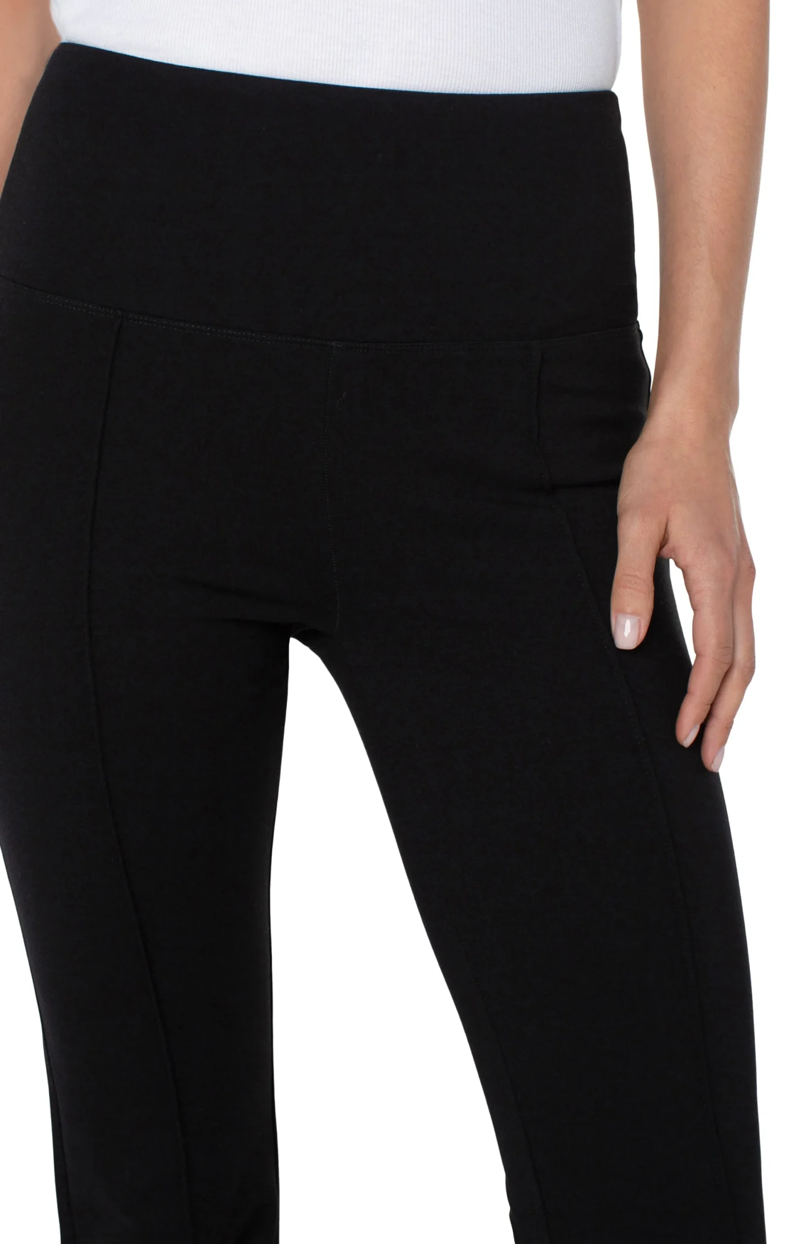 Knit Pull-On|Pants-Liverpool Los Angeles PEARL FULL LENGTH FLARE Black