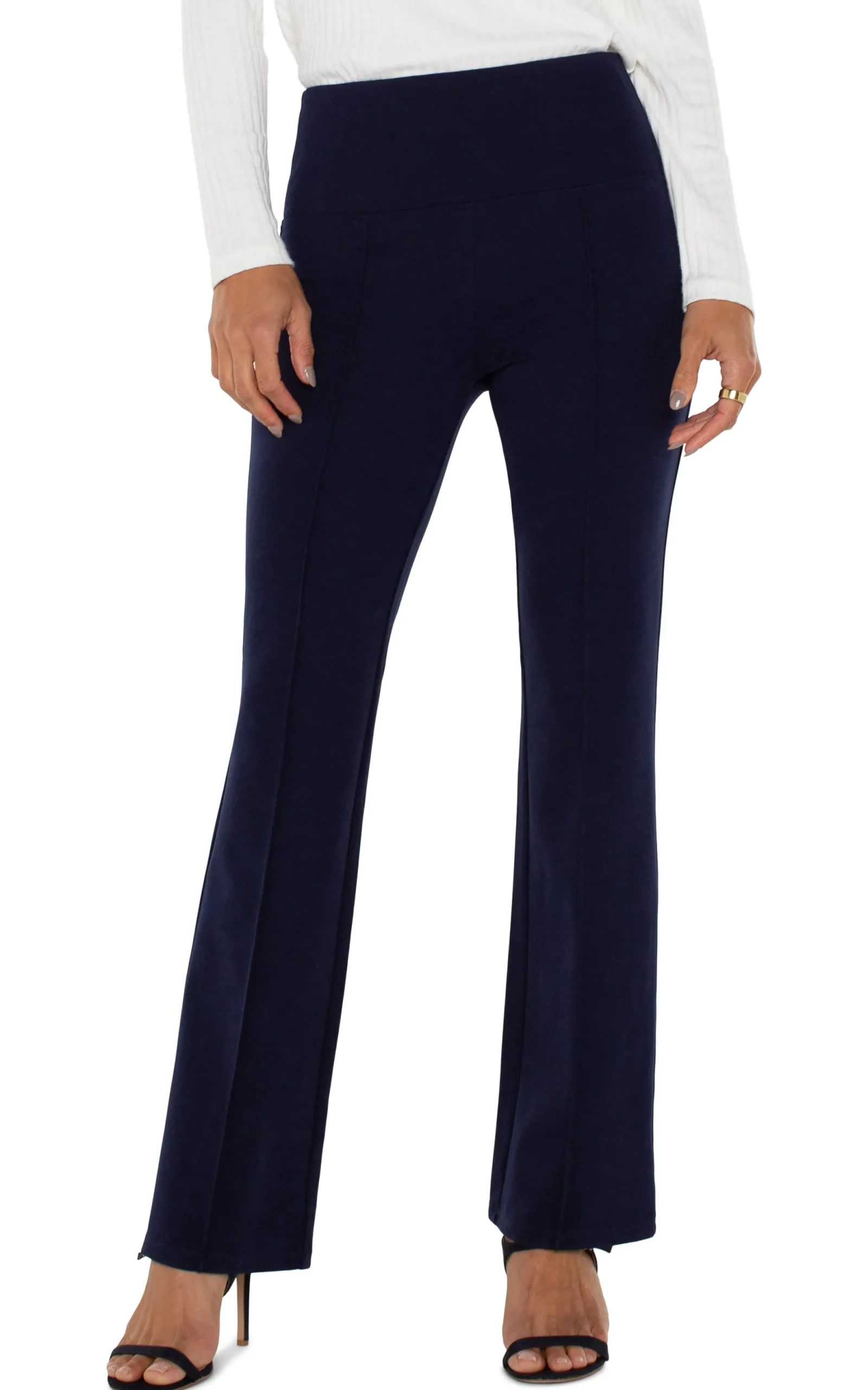 Knit Pull-On|Pants-Liverpool Los Angeles PEARL FULL LENGTH FLARE Cadetblue