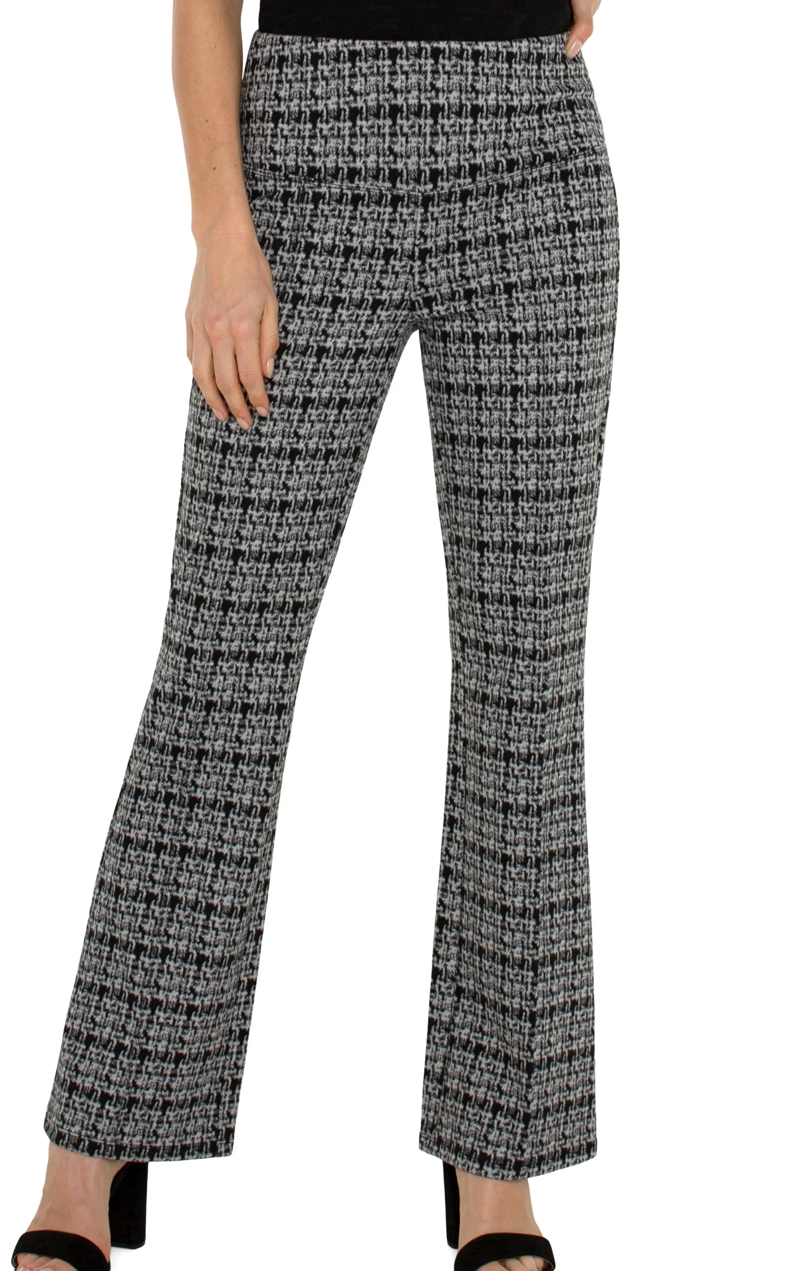 Pants|Bootcut & Flares-Liverpool Los Angeles PEARL FULL LENGTH FLARE Blackgreyplaid