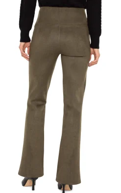 Pants|Knit Pull-On-Liverpool Los Angeles PEARL FULL LENGTH FLARE WITH PINTUCKS Olive