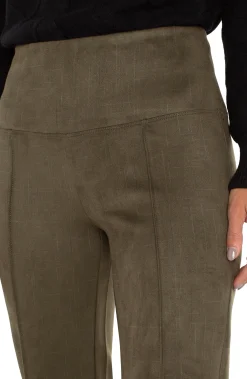Pants|Knit Pull-On-Liverpool Los Angeles PEARL FULL LENGTH FLARE WITH PINTUCKS Olive