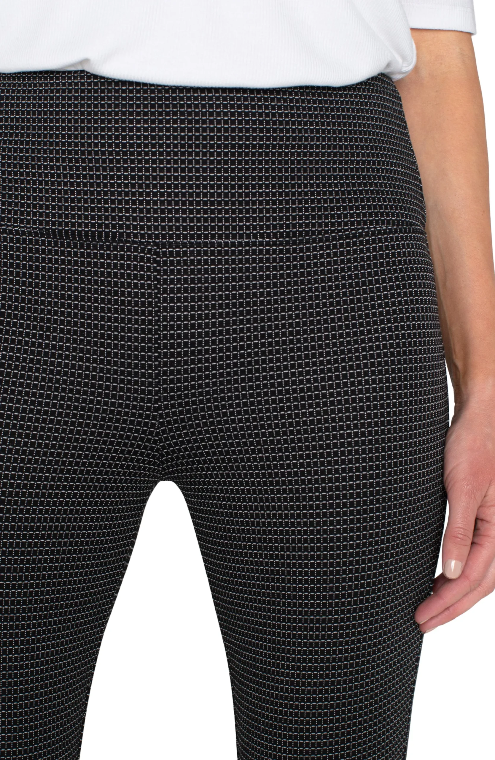 Pants|Knit Pull-On-Liverpool Los Angeles PEARL PULL-ON LEGGING Blackwhiteminigrid