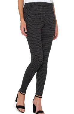 Pants|Knit Pull-On-Liverpool Los Angeles PEARL PULL-ON LEGGING Blackwhiteminigrid