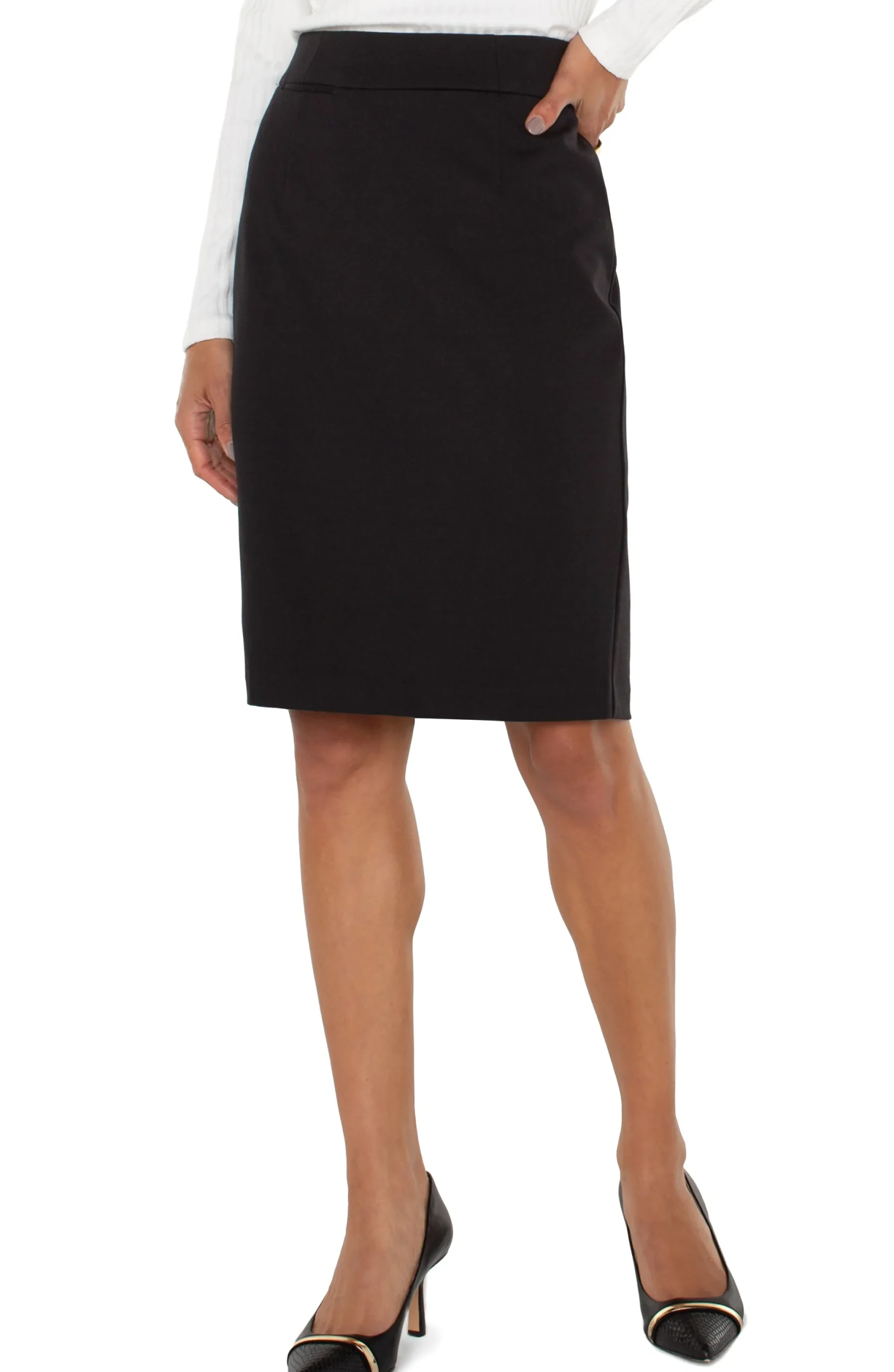 Skirts|Skirts-Liverpool Los Angeles PENCIL SKIRT Black