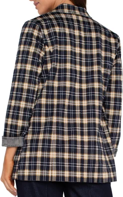 Jackets-Liverpool Los Angeles PETITE BOYFRIEND BLAZER Darknavytartanplaid