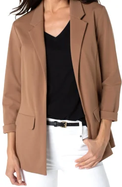 Jackets-Liverpool Los Angeles PETITE BOYFRIEND BLAZER WITH PRINCESS DARTS Maple
