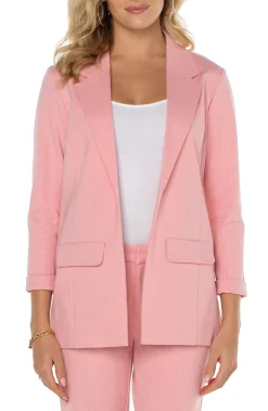 Jackets-Liverpool Los Angeles PETITE BOYFRIEND BLAZER WITH PRINCESS DARTS Pinkperfection