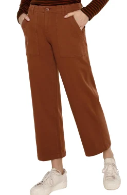 Pants-Liverpool Los Angeles PETITE CARGO WIDE LEG CROP Burlywood
