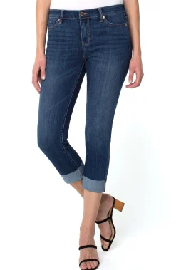 Jeans-Liverpool Los Angeles PETITE CHARLIE CROP WIDE ROLLED CUFF Easton