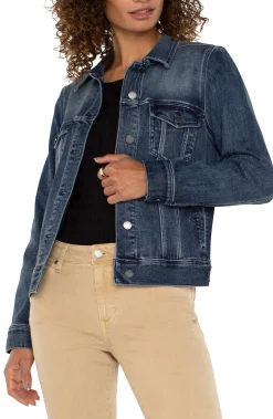 Jackets-Liverpool Los Angeles PETITE CLASSIC JEAN JACKET Ponderay