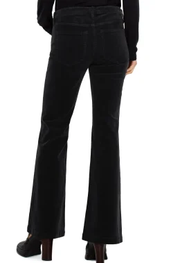 Pants-Liverpool Los Angeles PETITE HANNAH FLARE CORDUROY Onyx