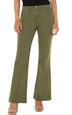 Jeans-Liverpool Los Angeles PETITE HANNAH FLARE WITH WIDE HEM Spanisholive