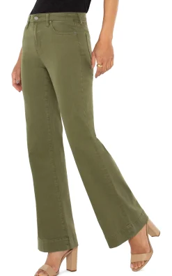 Jeans-Liverpool Los Angeles PETITE HANNAH FLARE WITH WIDE HEM Spanisholive