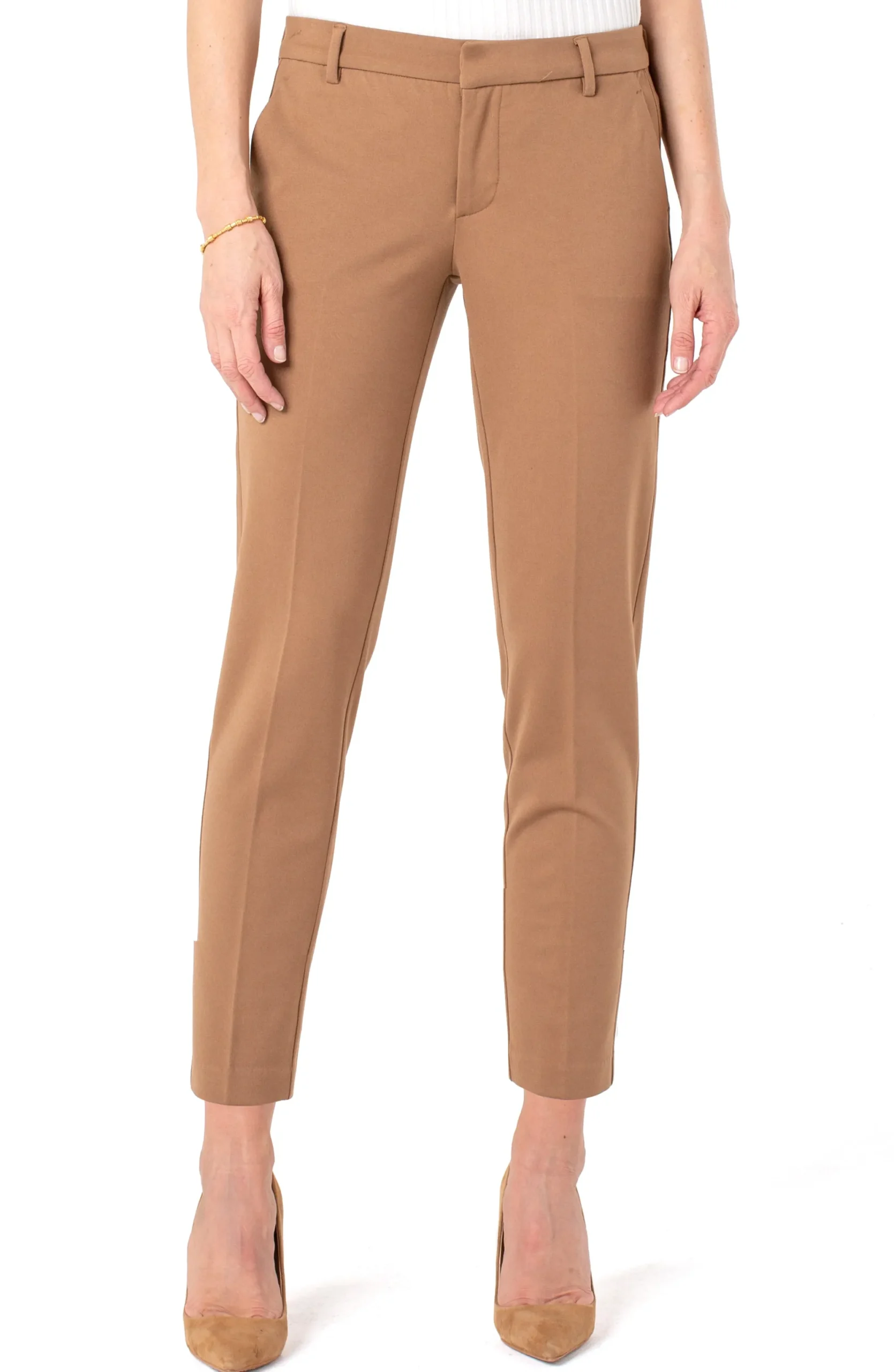 Pants-Liverpool Los Angeles PETITE KELSEY KNIT TROUSER SUPER STRETCH Maple