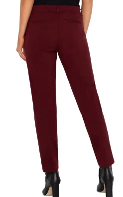 Pants|Trousers-Liverpool Los Angeles PETITE KELSEY KNIT TROUSER SUPER STRETCH Bordeaux
