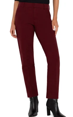 Pants|Trousers-Liverpool Los Angeles PETITE KELSEY KNIT TROUSER SUPER STRETCH Bordeaux