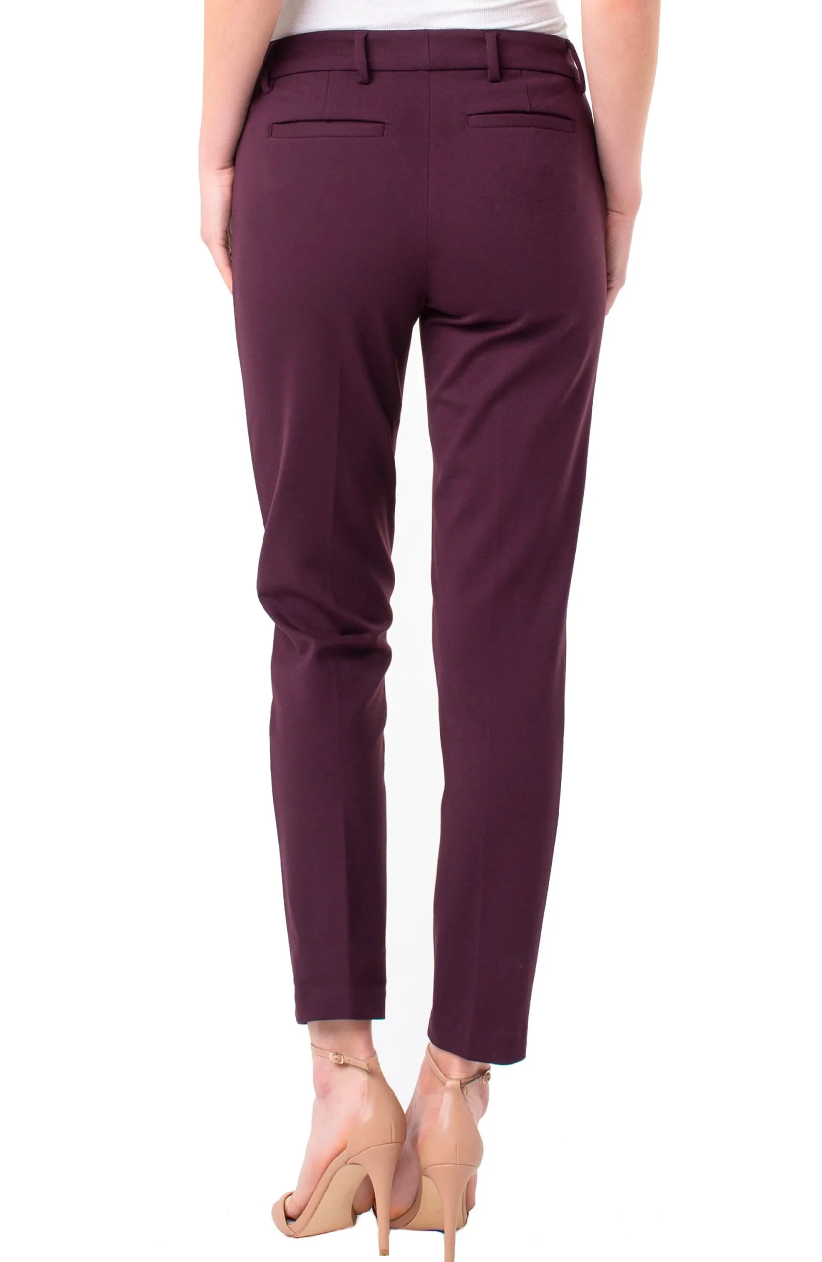 Pants-Liverpool Los Angeles PETITE KELSEY TROUSER Aubergine