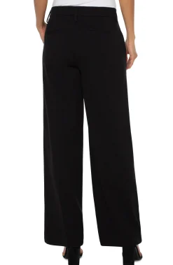 Pants-Liverpool Los Angeles PETITE KELSEY WIDE LEG TROUSER Black