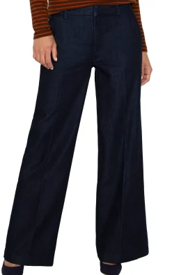 Jeans|Pants-Liverpool Los Angeles PETITE KELSEY WIDE LEG TROUSER Indigorinse