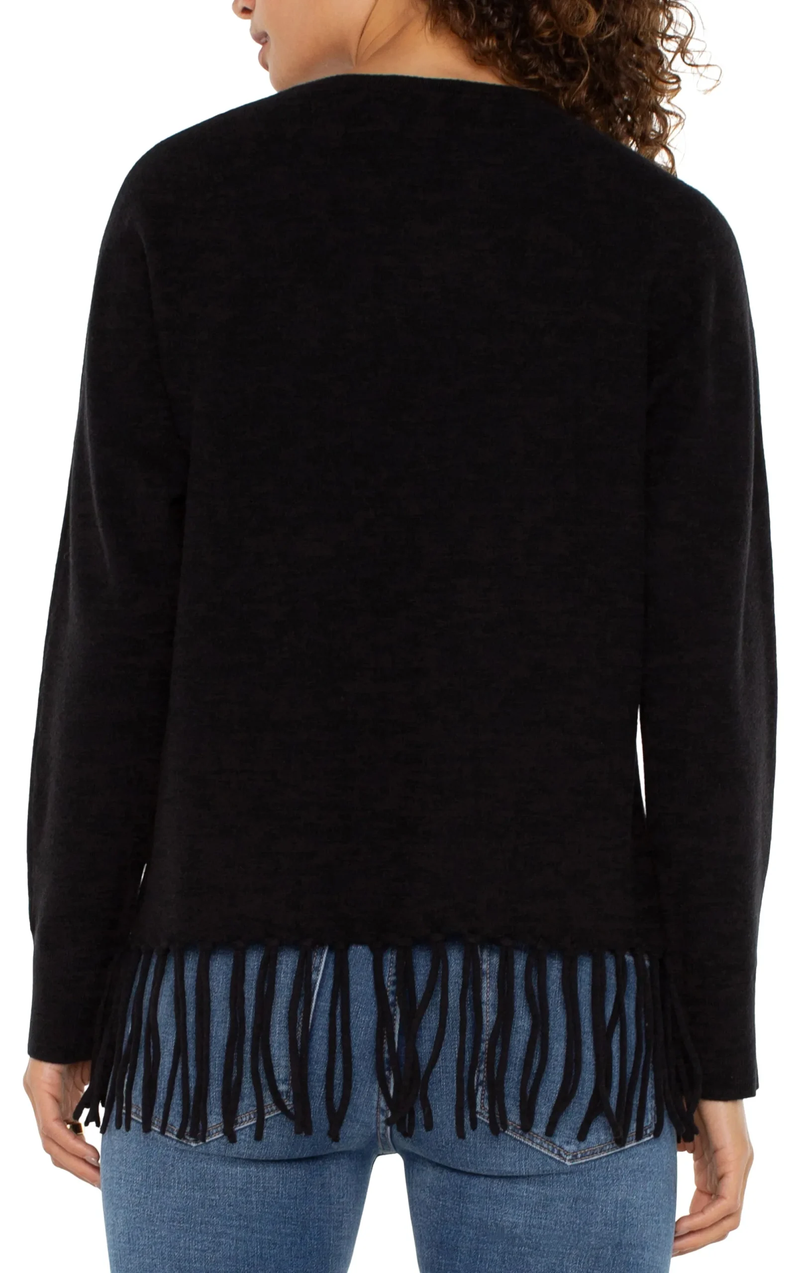 Tops-Liverpool Los Angeles PETITE LONG SLEEVE SEAMLESS SWEATER Black