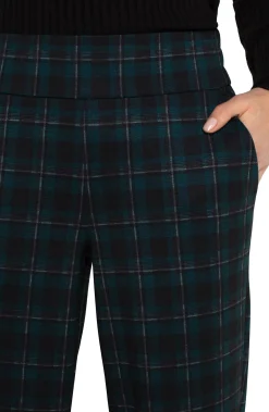 Pants-Liverpool Los Angeles PETITE MABEL PULL-ON CROP Darkforesttartanplaid
