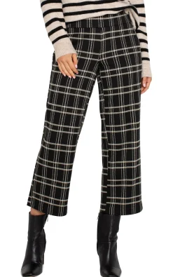 Pants-Liverpool Los Angeles PETITE MABEL PULL-ON CROP Blackoatmealwindowpane