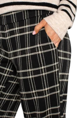 Pants-Liverpool Los Angeles PETITE MABEL PULL-ON CROP Blackoatmealwindowpane