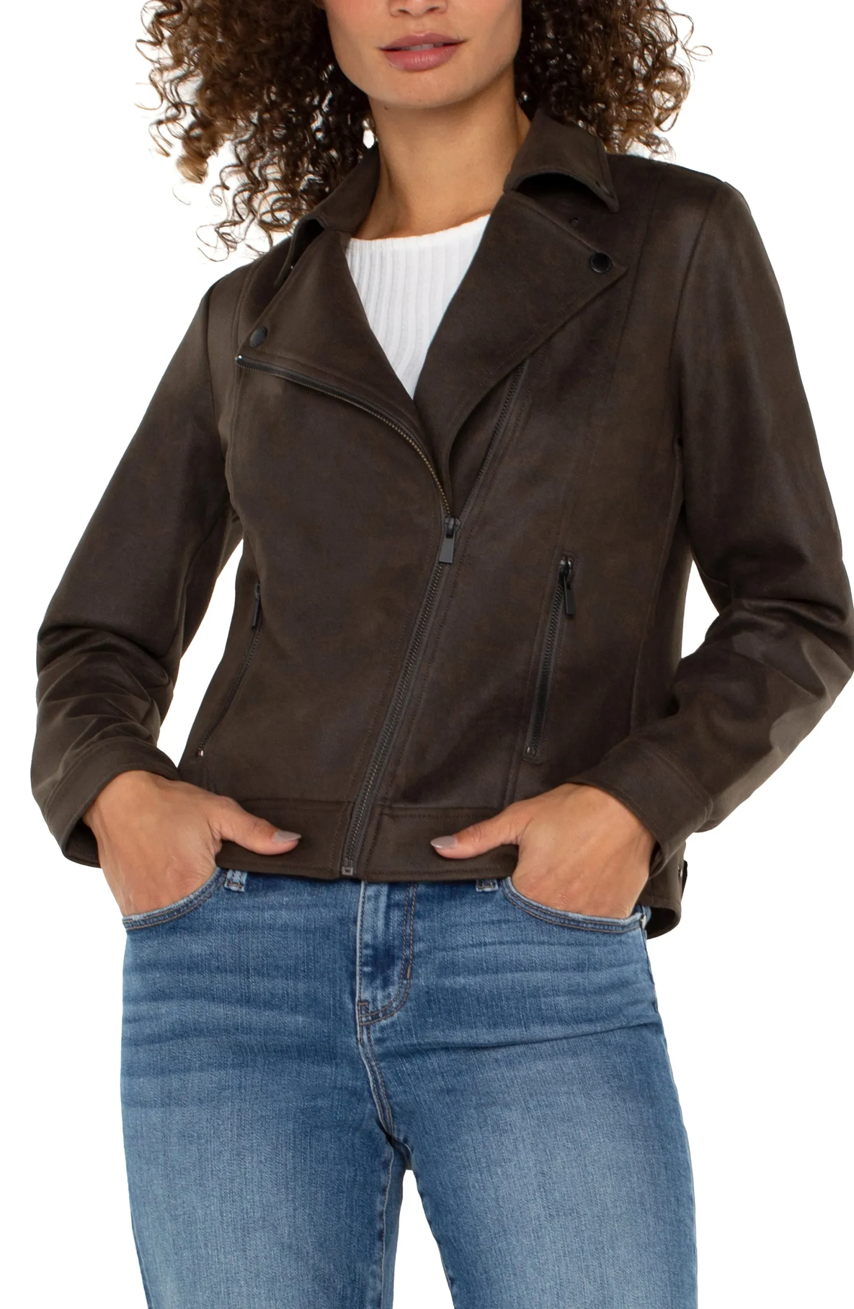 Jackets-Liverpool Los Angeles PETITE MOTO JACKET Blackolive