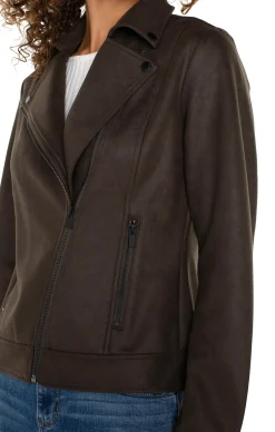 Jackets-Liverpool Los Angeles PETITE MOTO JACKET Blackolive