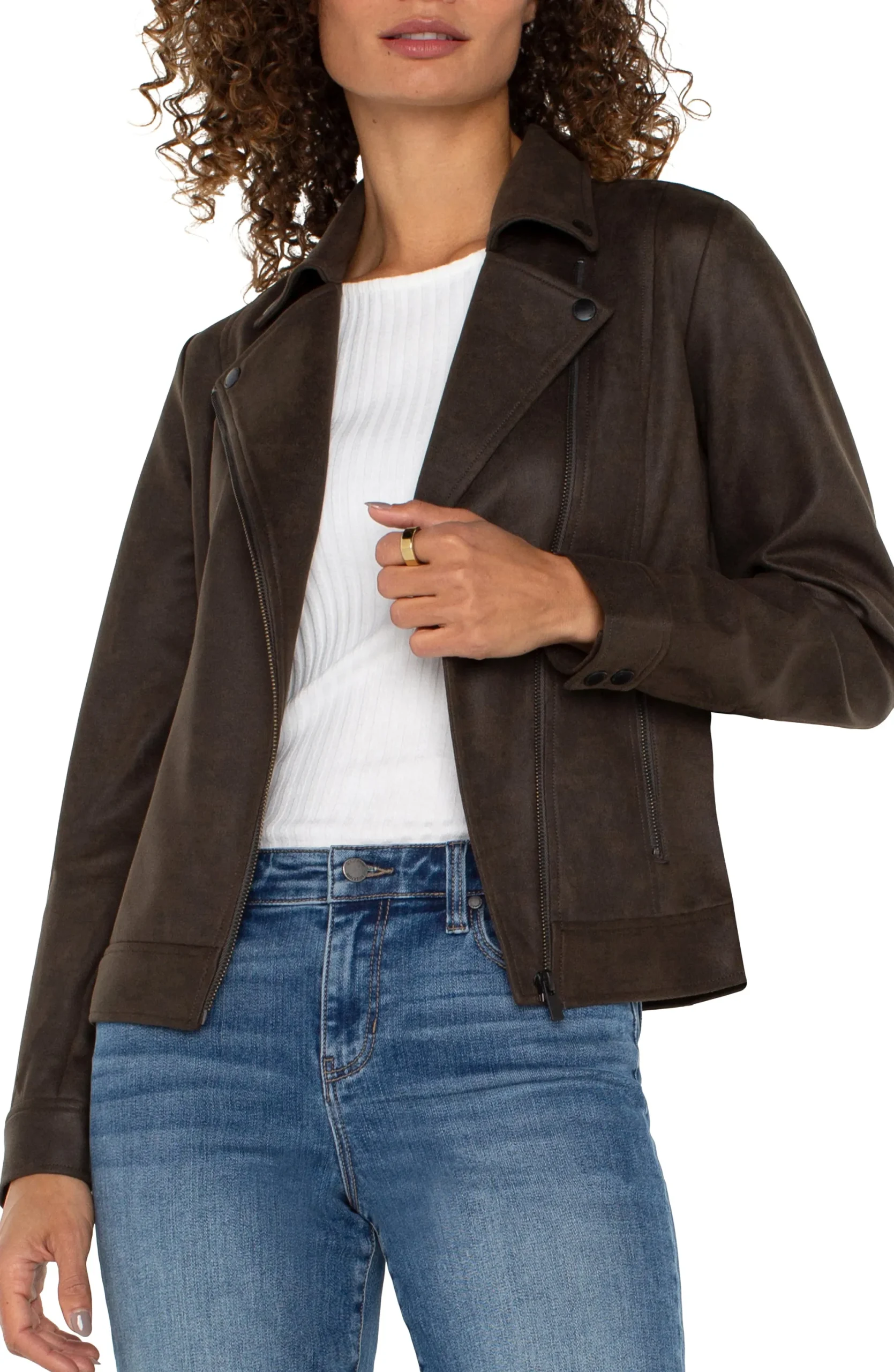 Jackets-Liverpool Los Angeles PETITE MOTO JACKET Blackolive