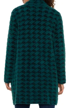 Jackets-Liverpool Los Angeles PETITE OPEN FRONT COATIGAN SWEATER Darkforesthoundstooth