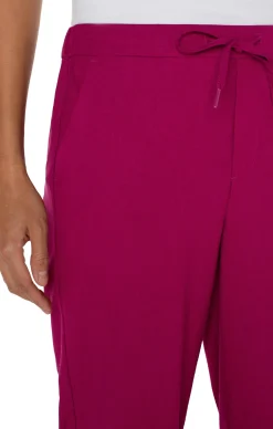 Pants-Liverpool Los Angeles PETITE PULL-ON WIDE LEG CROP TROUSER Fuchsiakiss