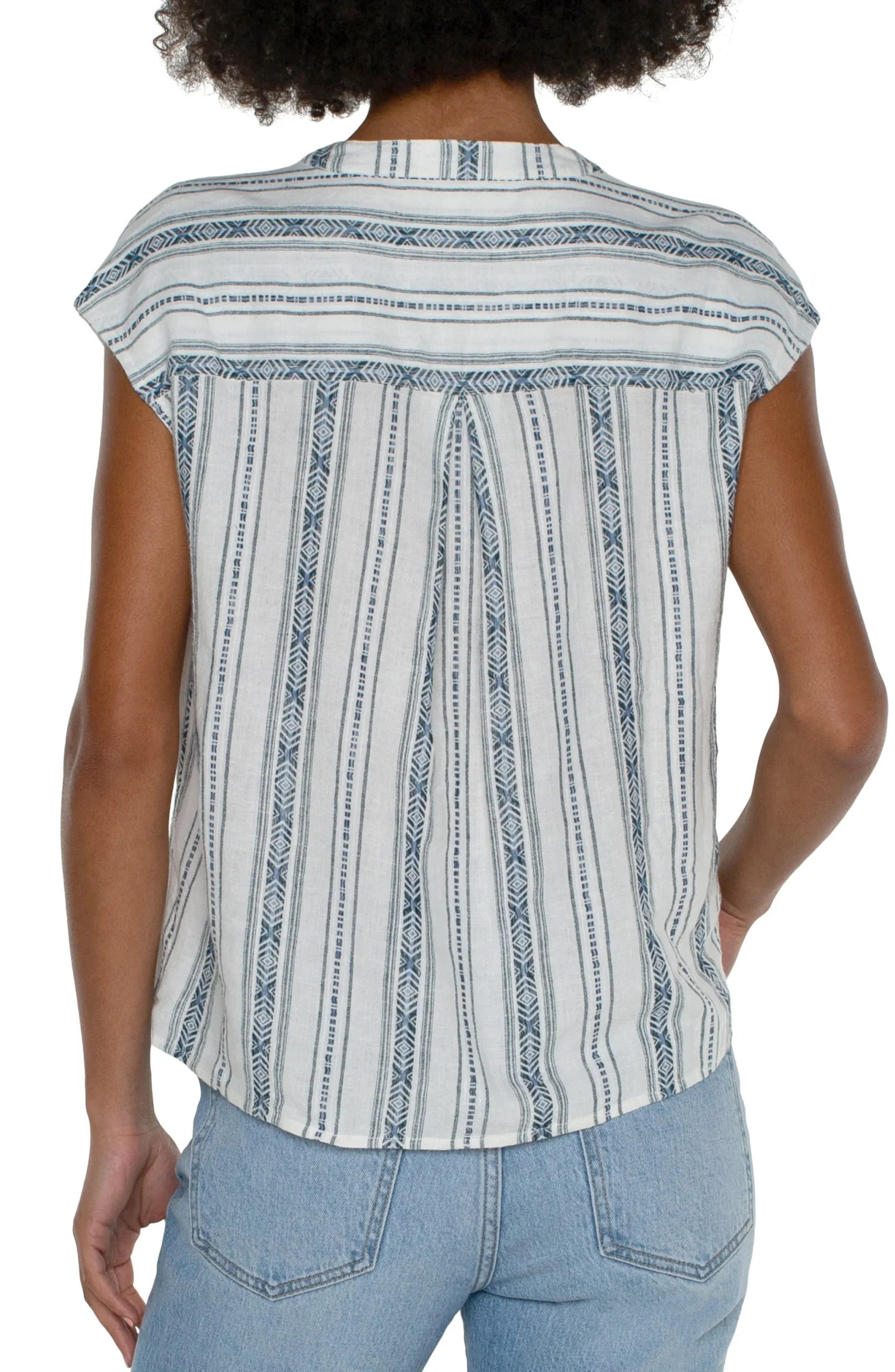 Tops-Liverpool Los Angeles PETITE WOVEN DOLMAN TOP Noveltycreamstripe
